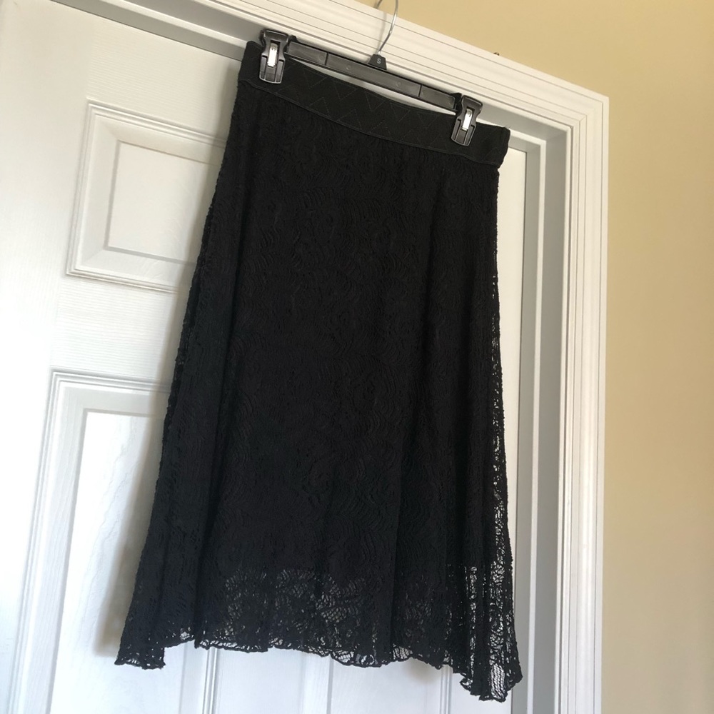 Black Lace Midi skirt